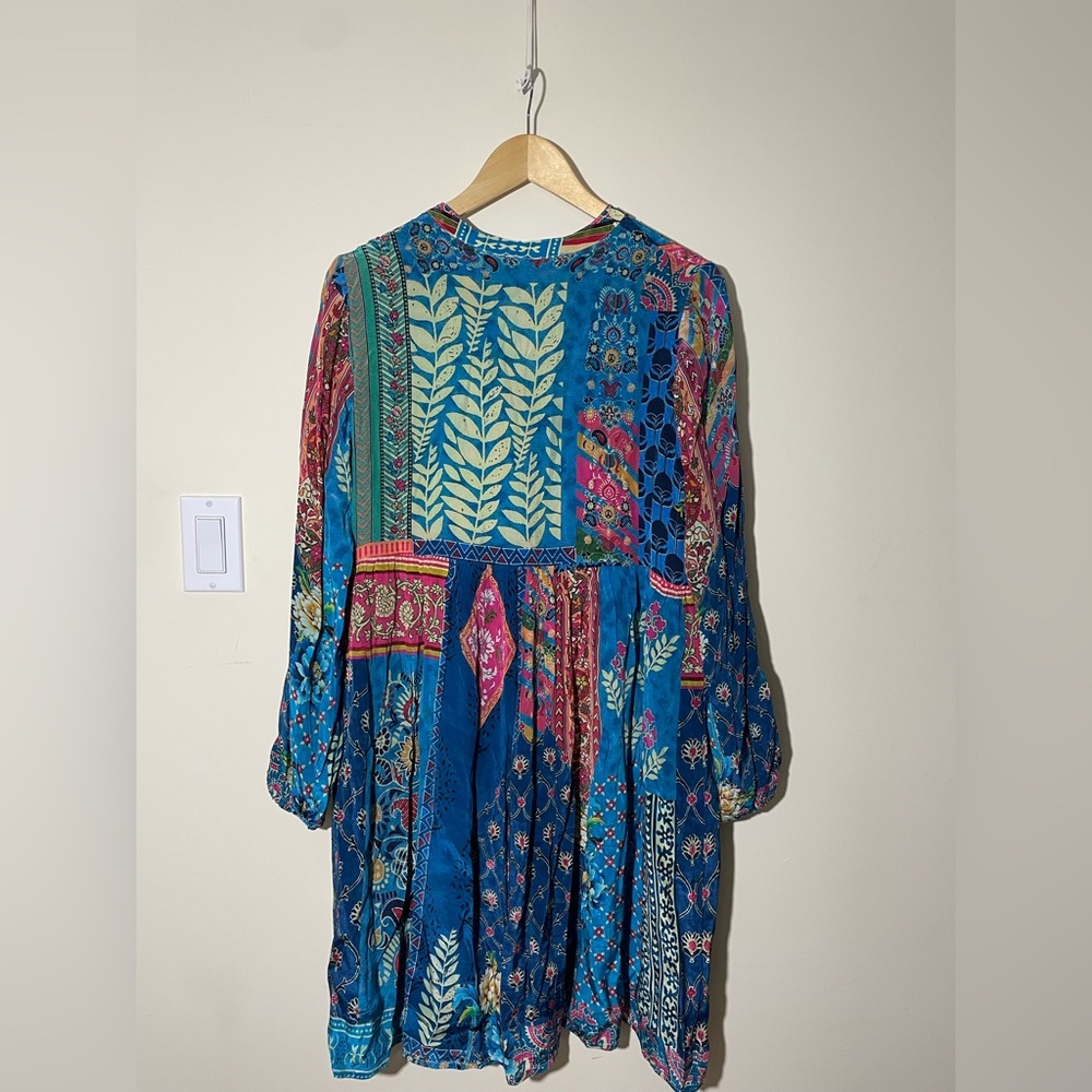 tristan Bohemian Blue Floral Dress - Picture 5 of 8